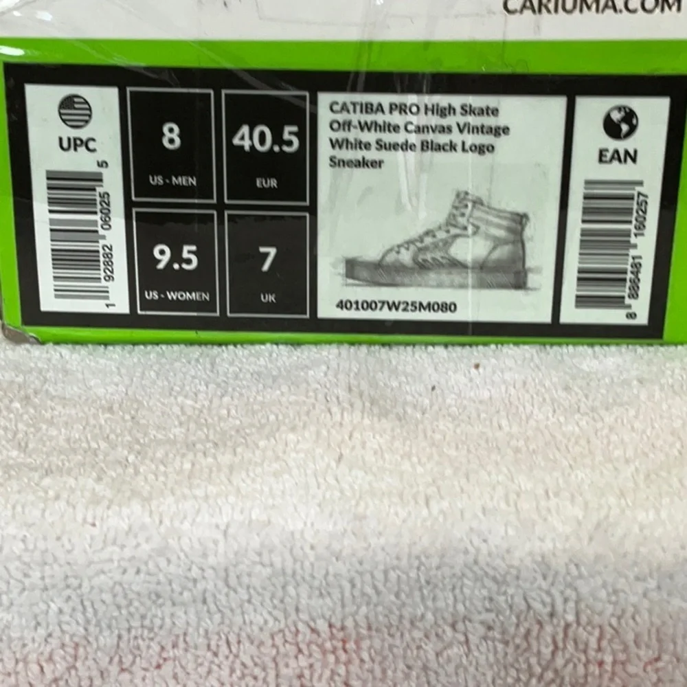 NEW CARIUMA Catiba Pro High Skate Shoe – Off‑White Canvas, Vintage White Suede-8